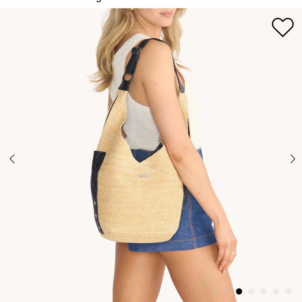 Hammitt Natural Straw Hobo with Black Leather Trim - Picture 3 of 15